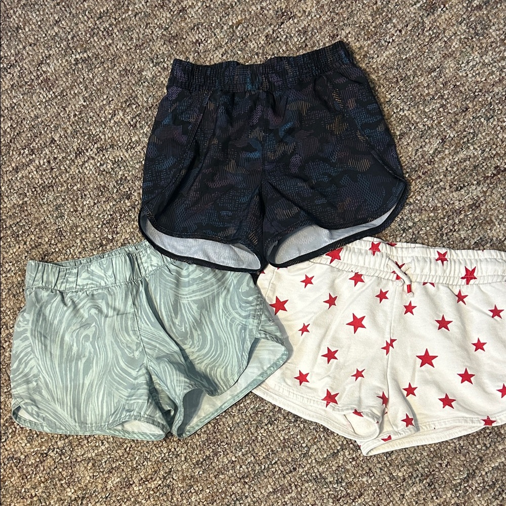 Kids Patterned Shorts Set - Black, Green, White
